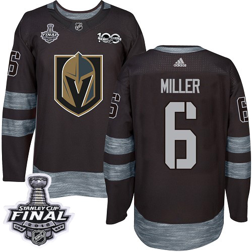 Adidas Golden Knights #6 Colin Miller Black 1917-100th Anniversary 2018 Stanley Cup Final Stitched NHL Jersey